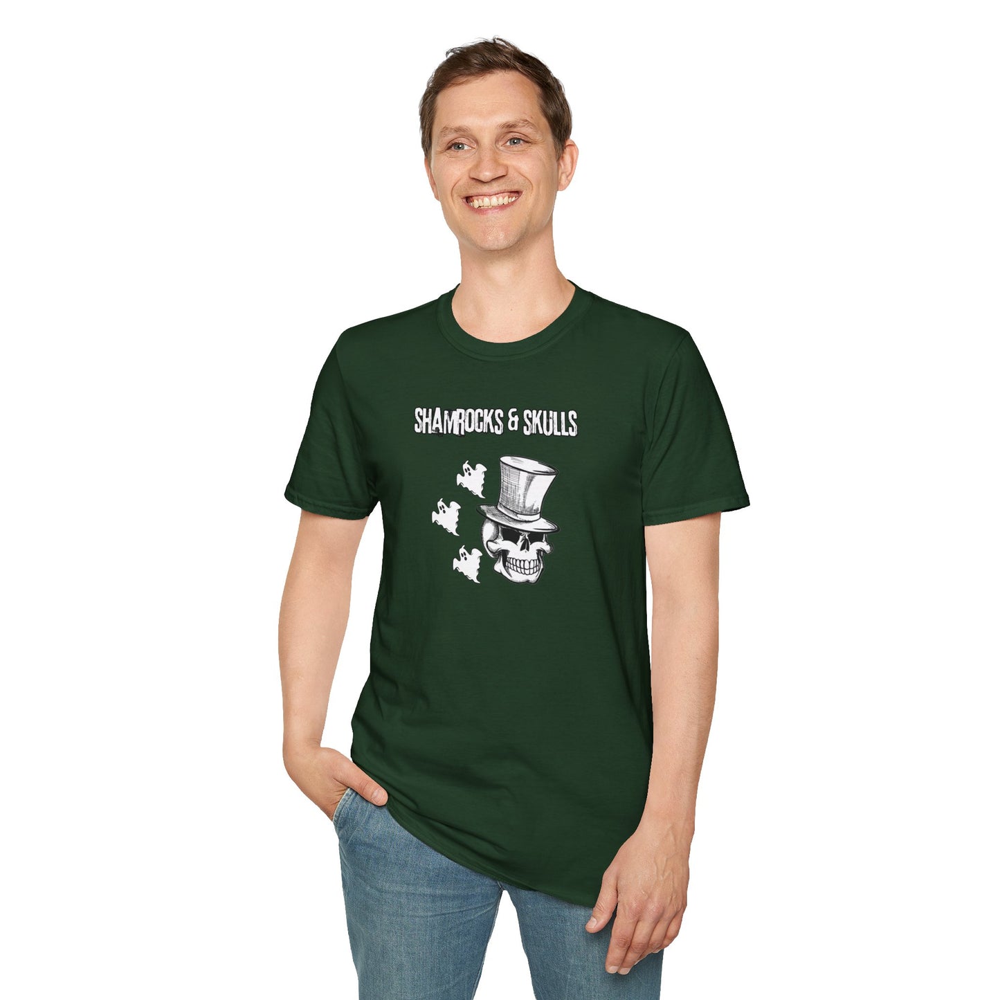 Shamrocks and Skulls Ghost Logo