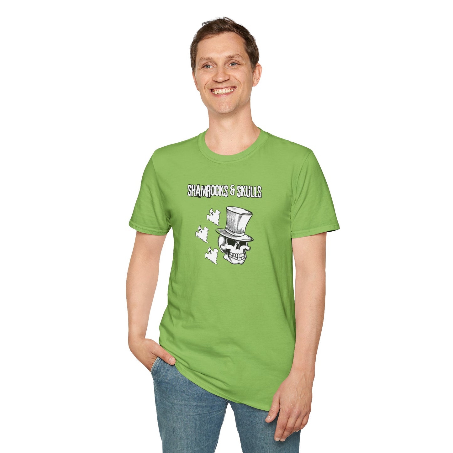 Shamrocks and Skulls Ghost Logo