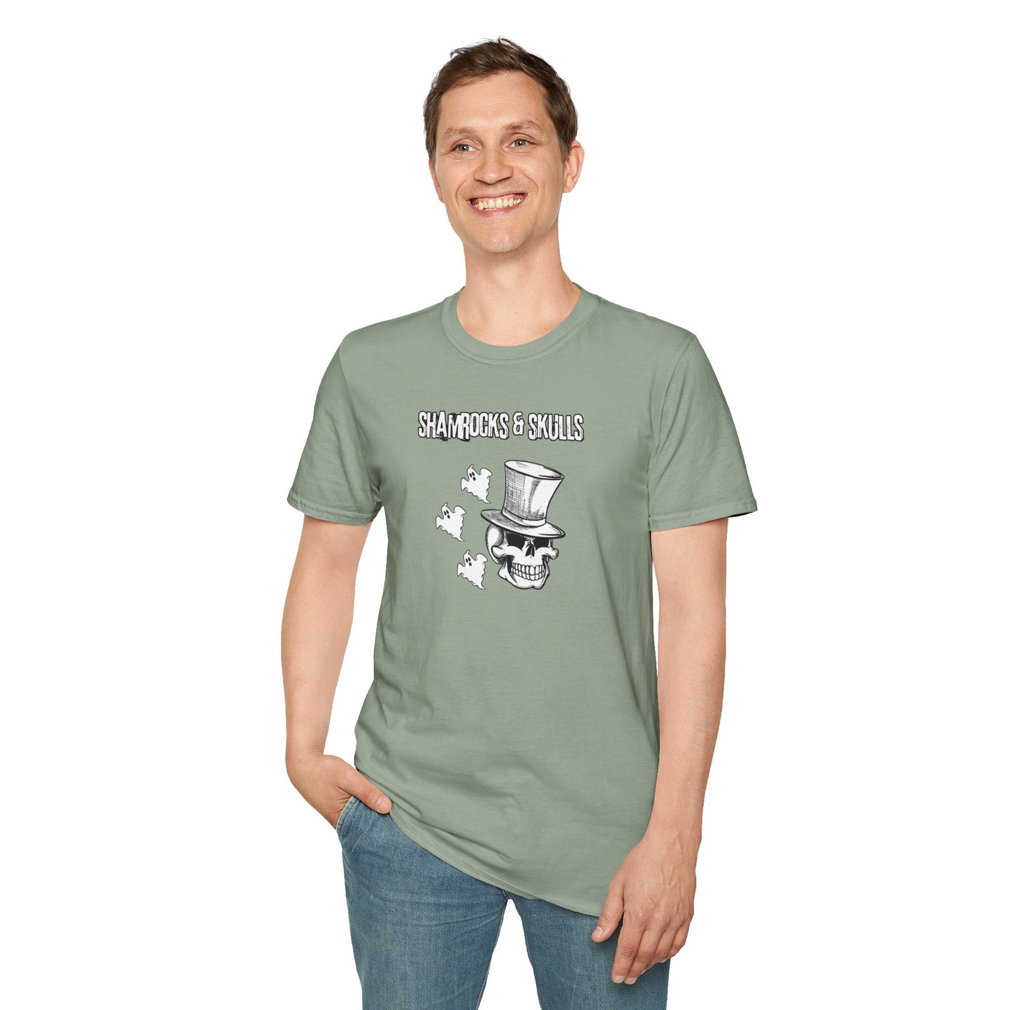 Shamrocks and Skulls Ghost Logo