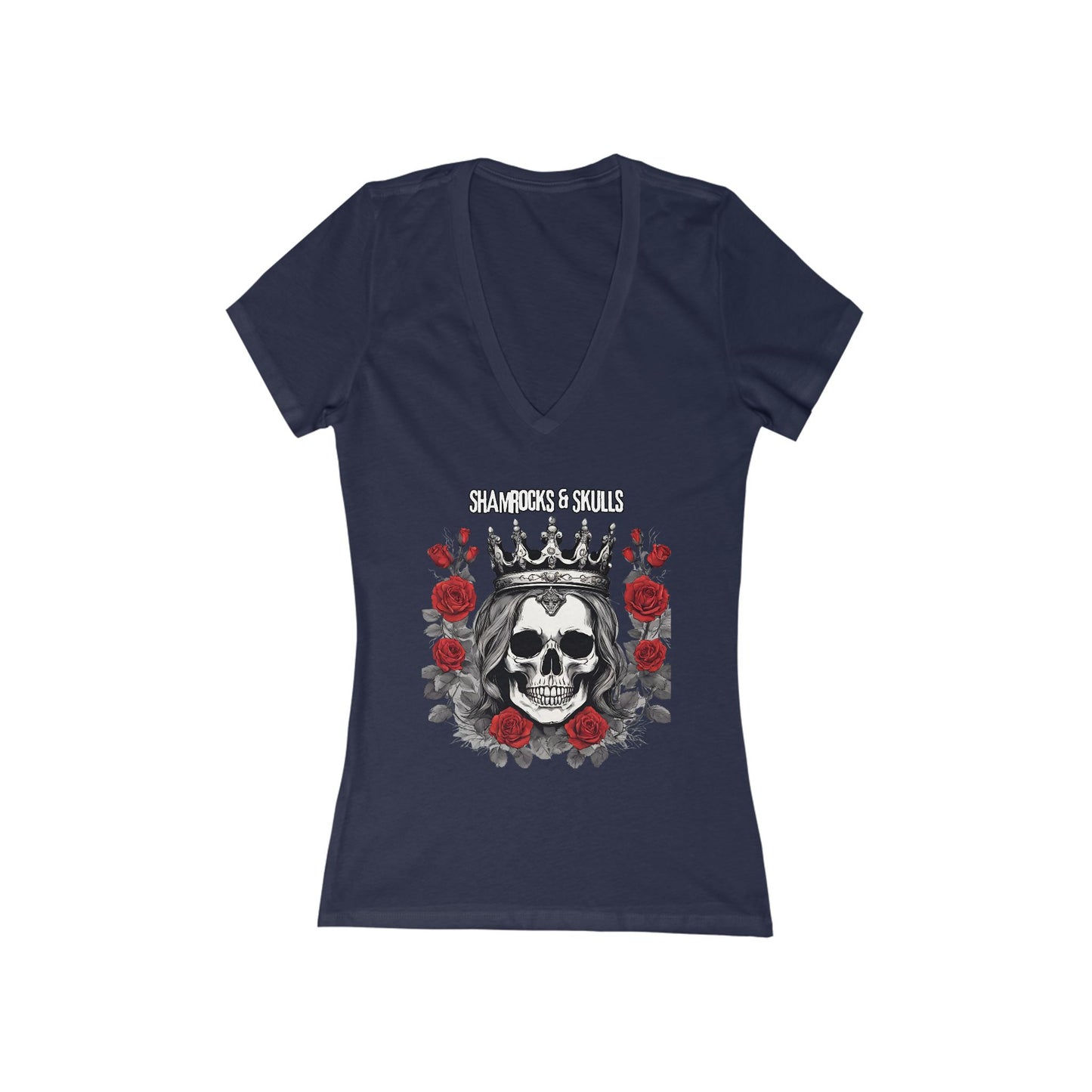 Queen Skull V-Neck Tee