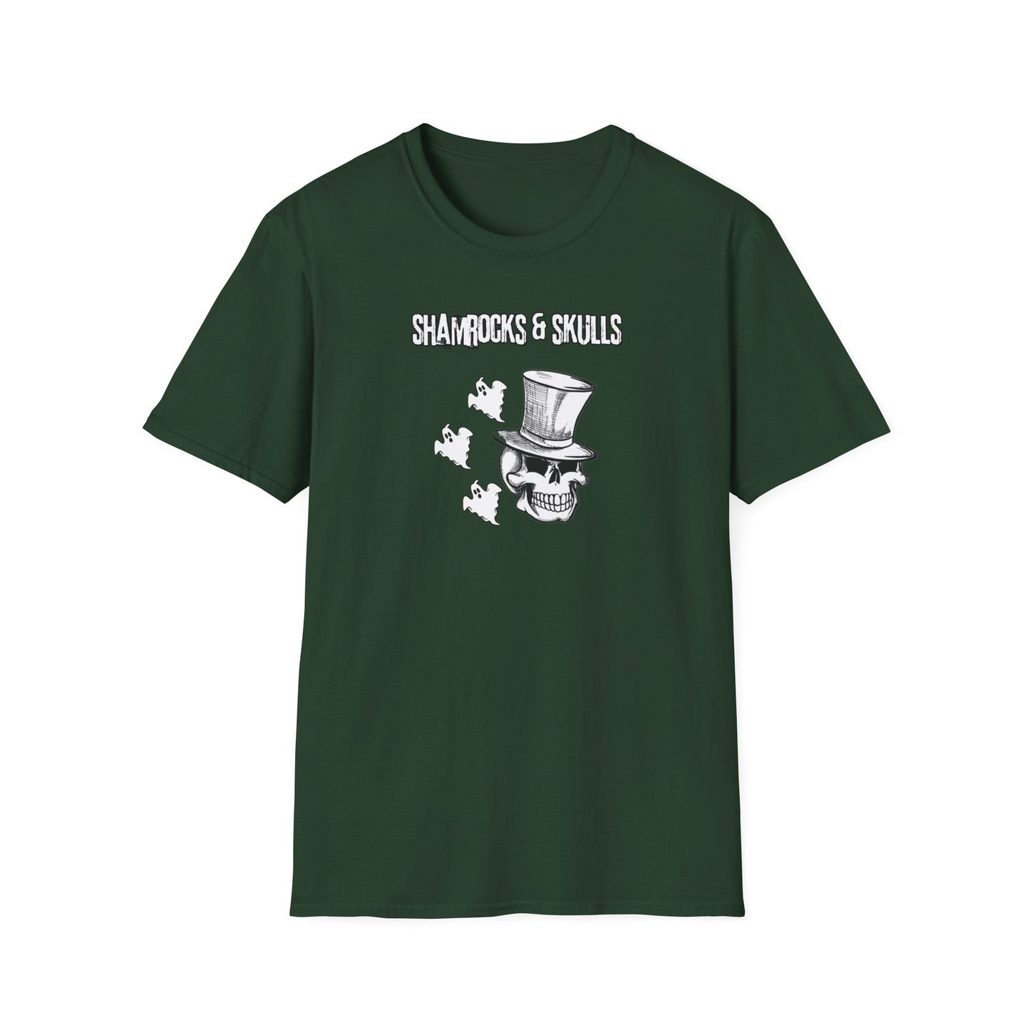 Shamrocks and Skulls Ghost Logo