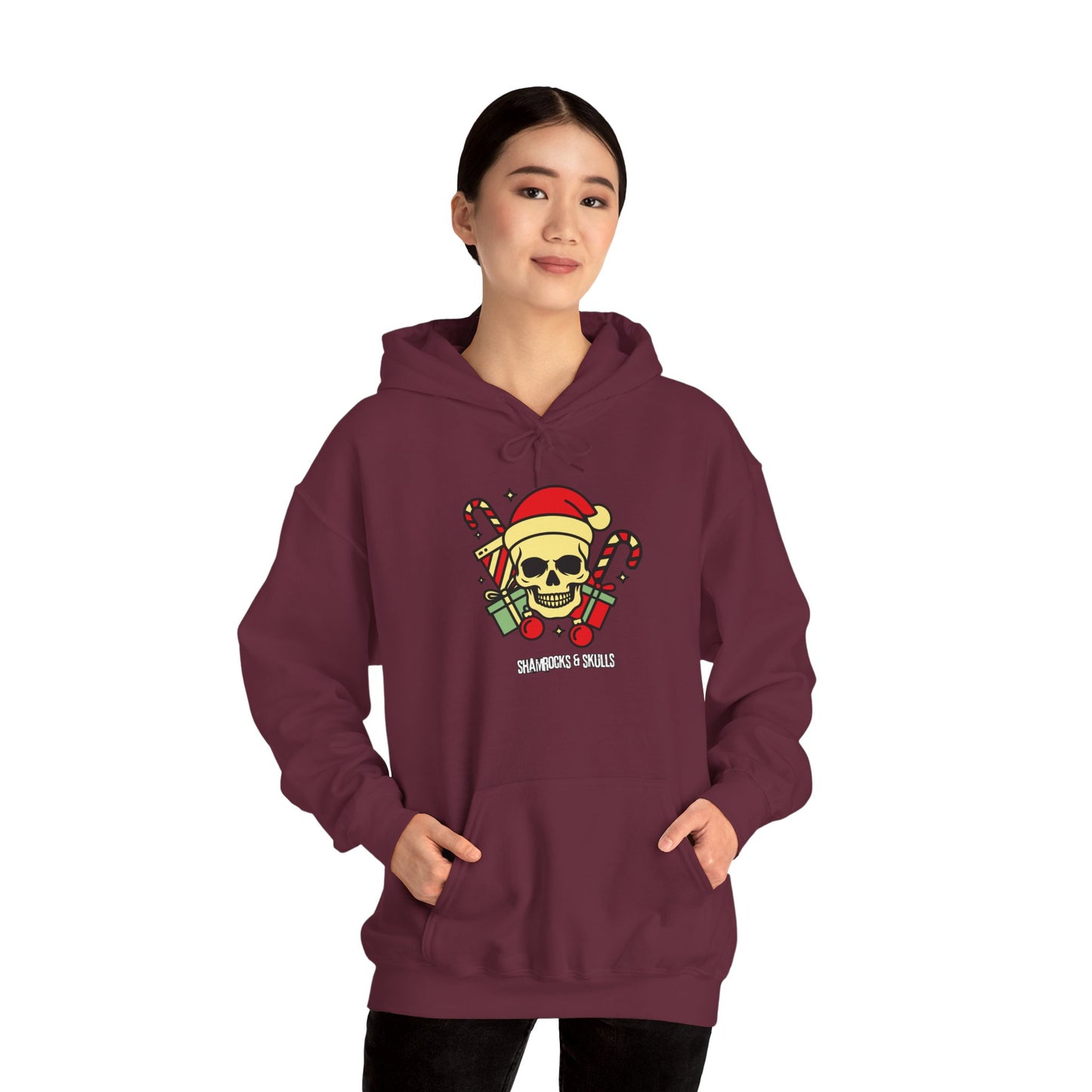 Old School Christmas Skull Hoodie