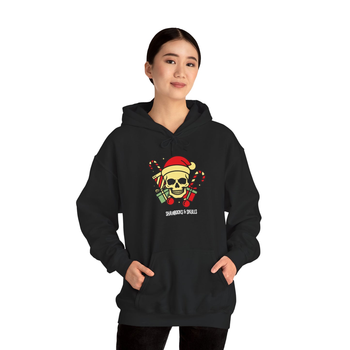 Old School Christmas Skull Hoodie