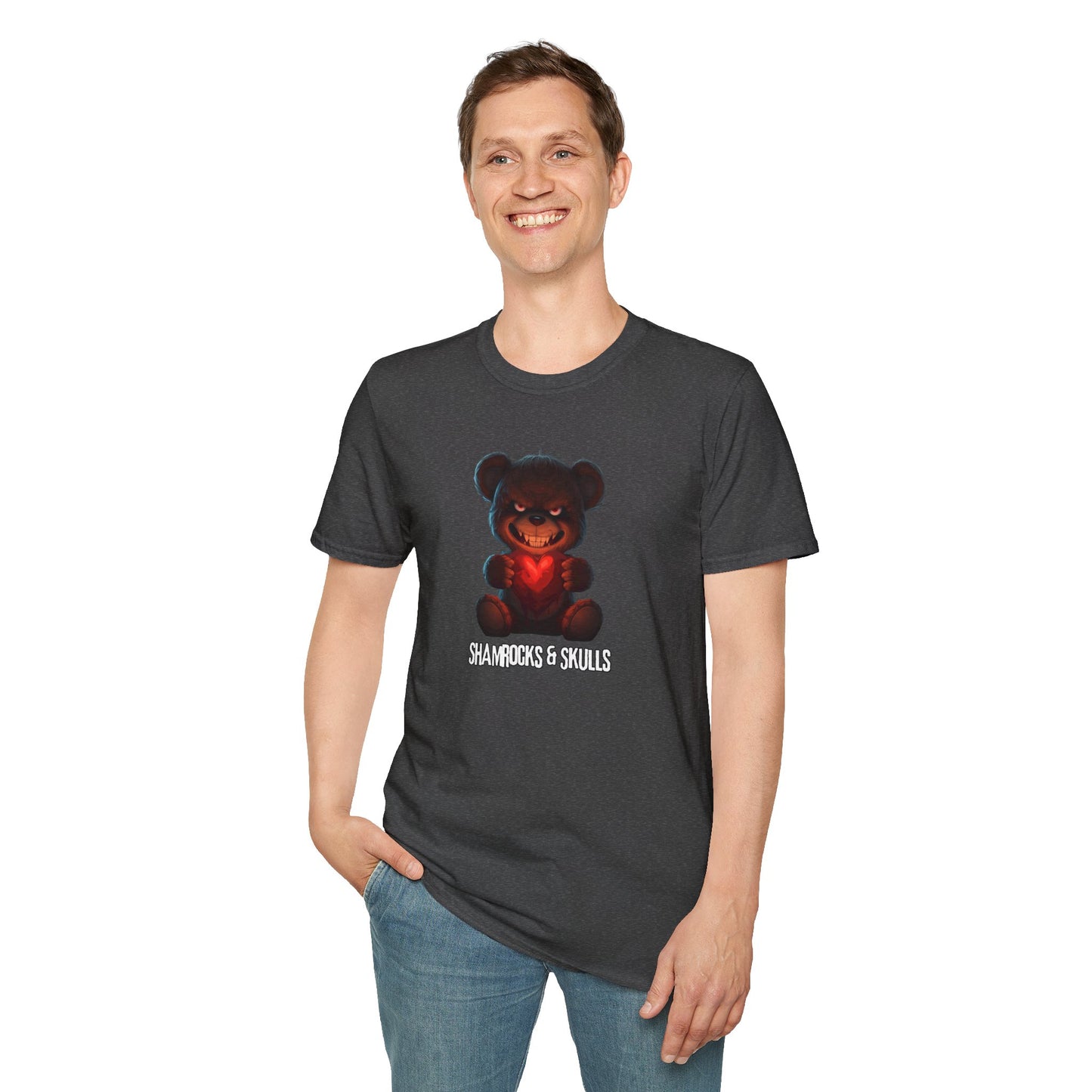 Valentine's Evil Teddy Bear T-Shirt — Creepy Cute Heart Design