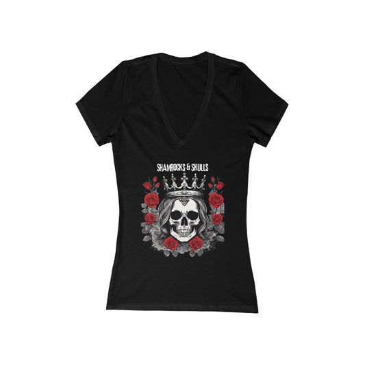 Queen Skull V-Neck Tee