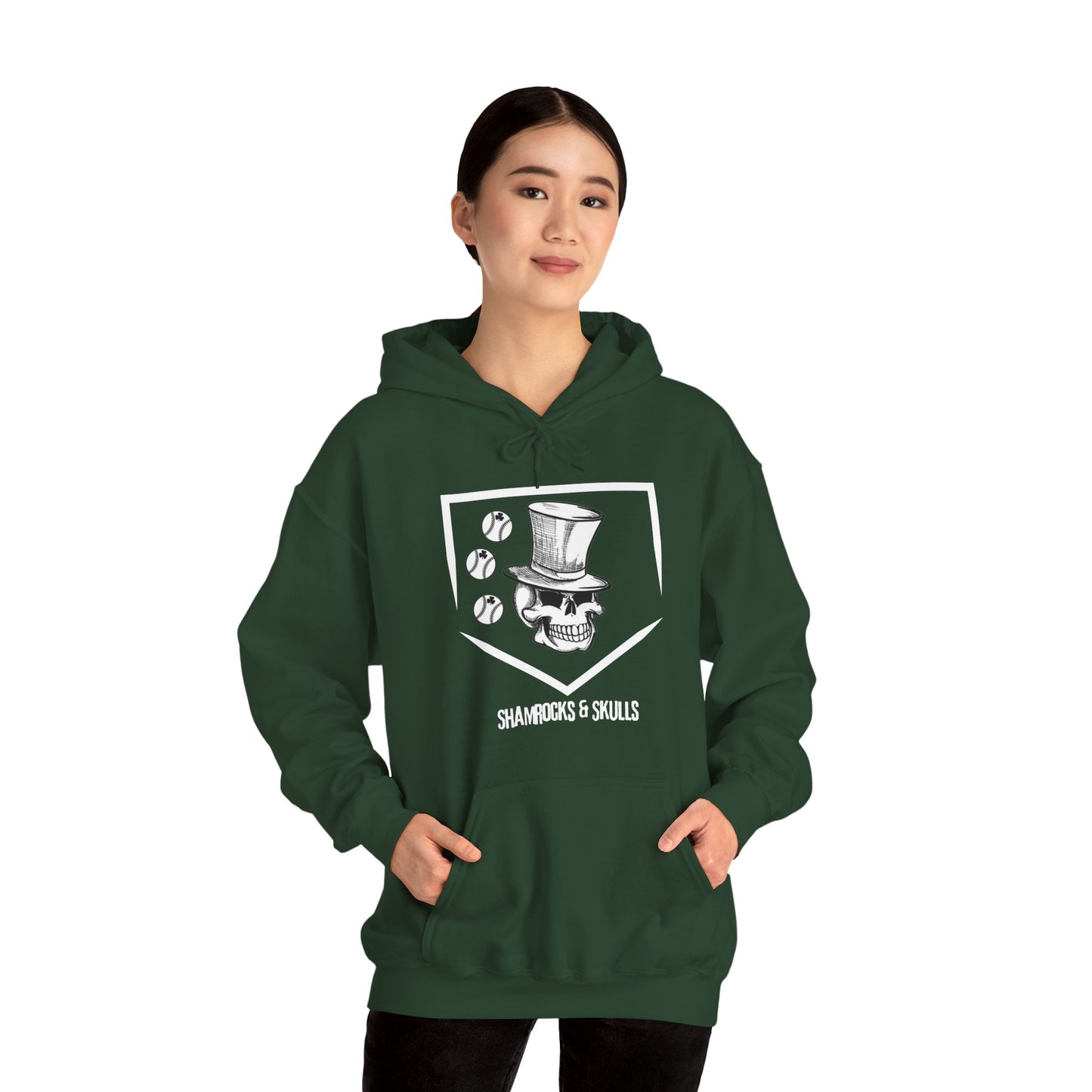 White Baseball Logo Hoodie