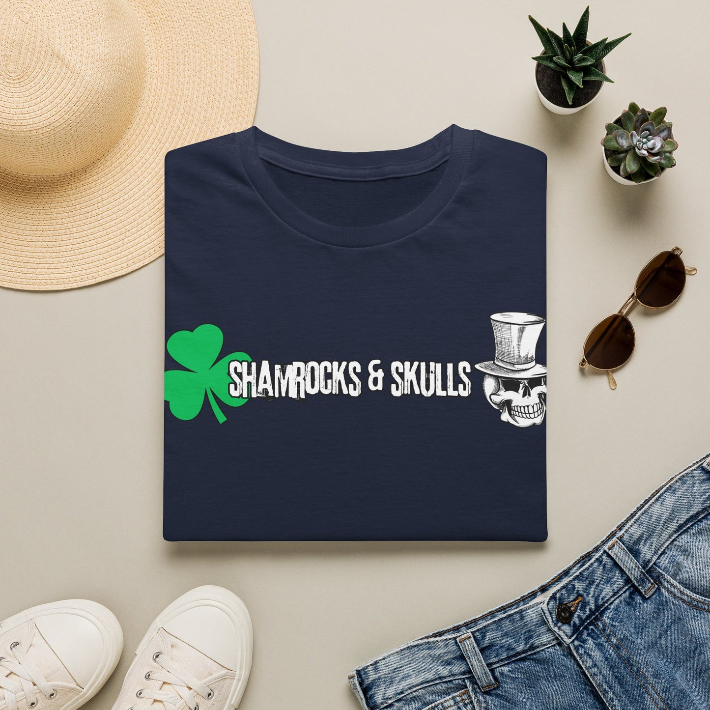 Shamrocks and Skulls Long Logo