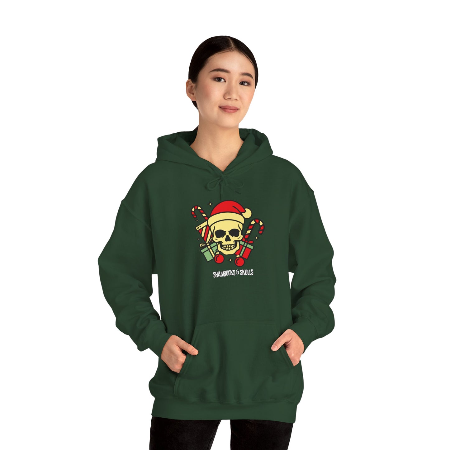 Old School Christmas Skull Hoodie