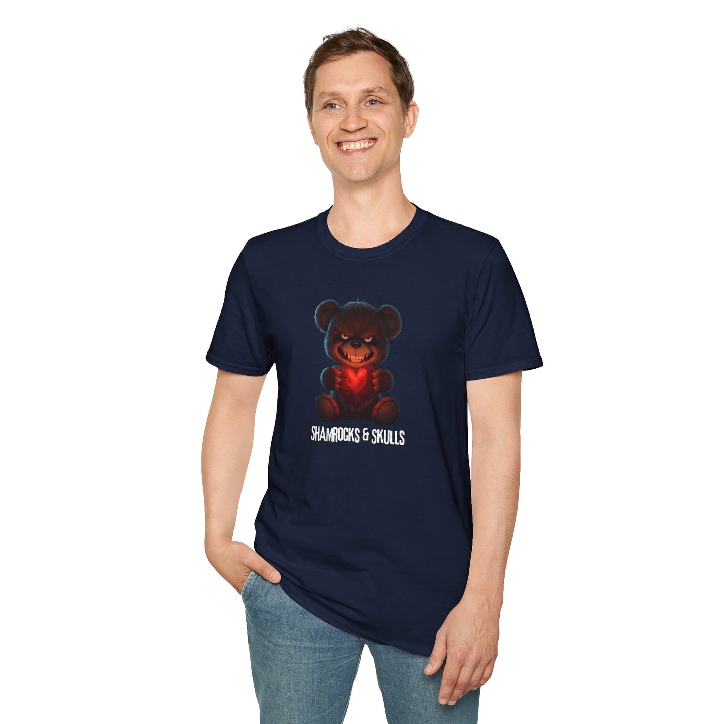 Valentine's Evil Teddy Bear T-Shirt — Creepy Cute Heart Design