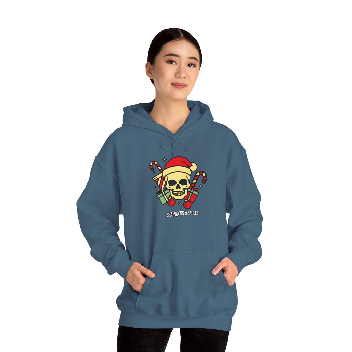 Old School Christmas Skull Hoodie